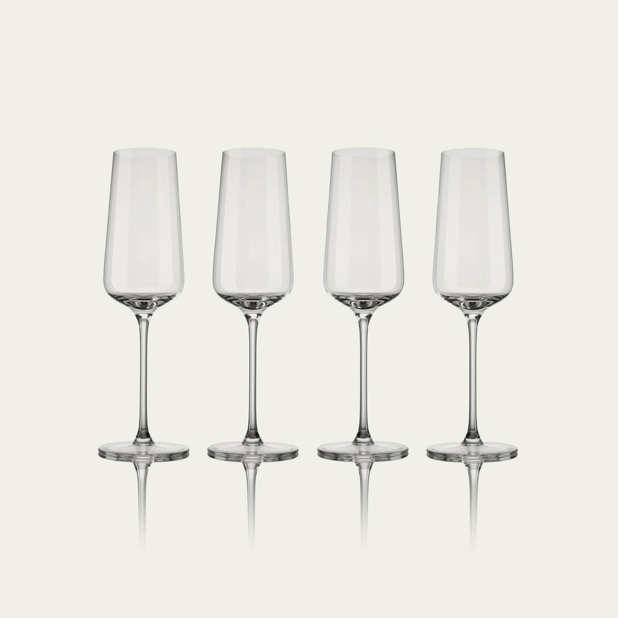 Elegant flute glasses showcasing refined design, perfect for upscale gatherings and enhancing wine tasting experiences.