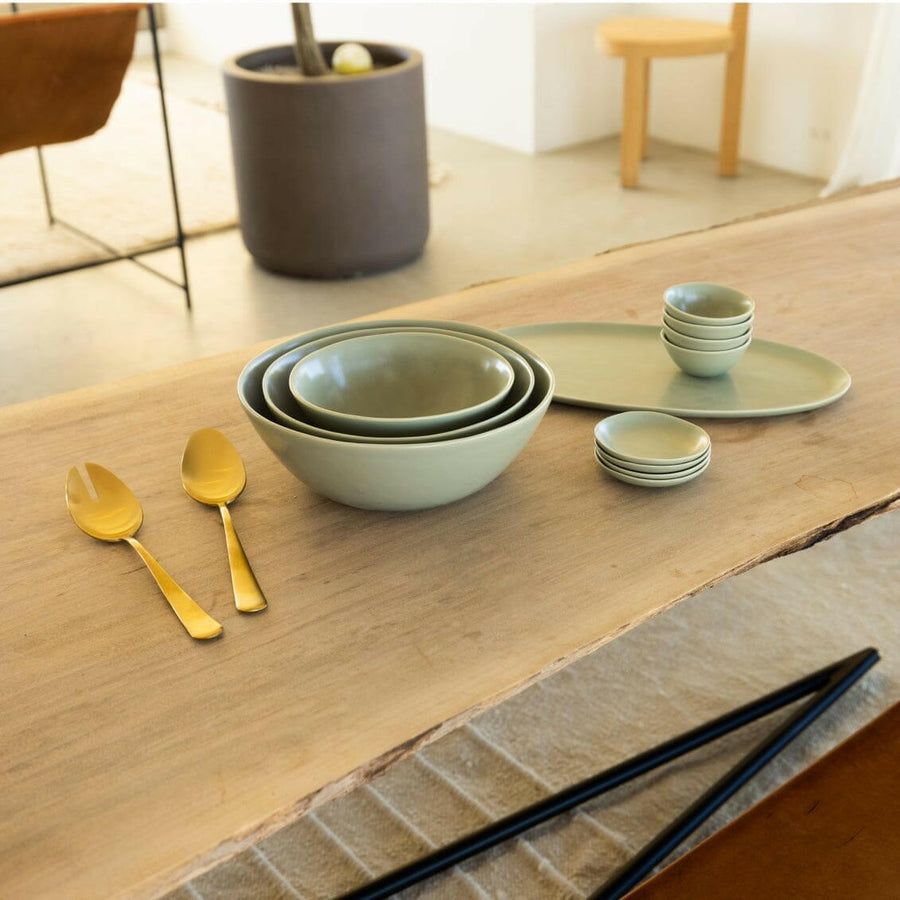 Elegant nested serving bowls designed for space-saving elegance, perfect for stylish and efficient kitchen storage