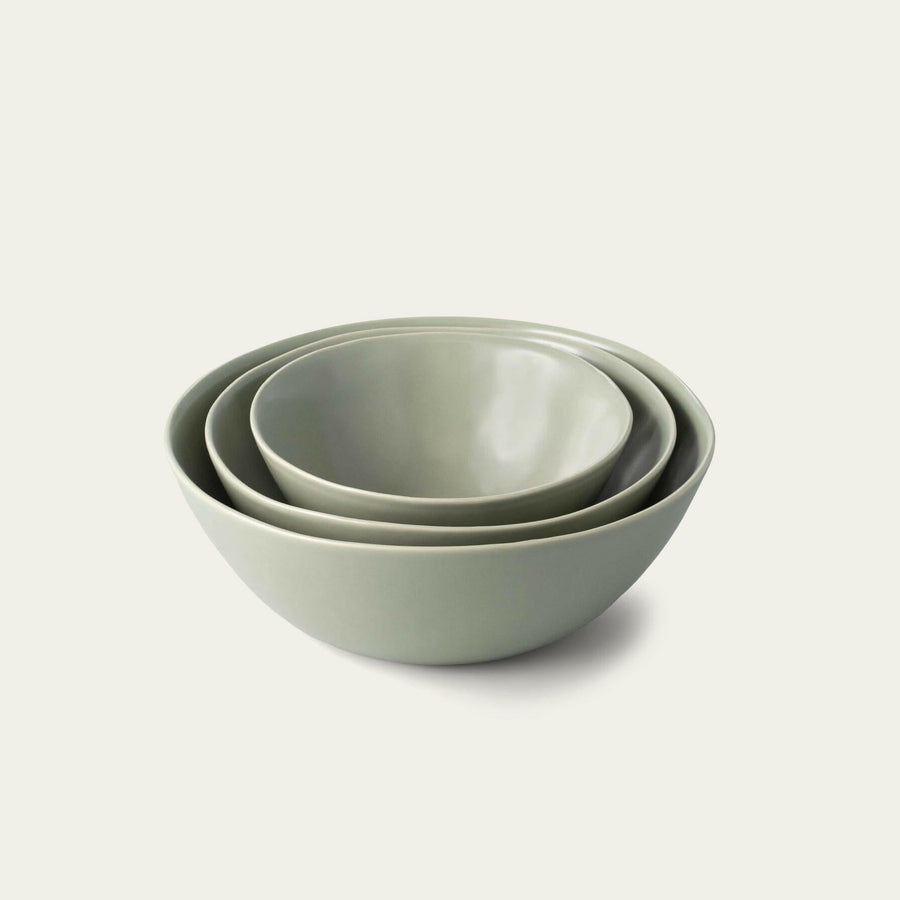 Elegant nested serving bowls designed for space-saving elegance, perfect for stylish and efficient kitchen storage