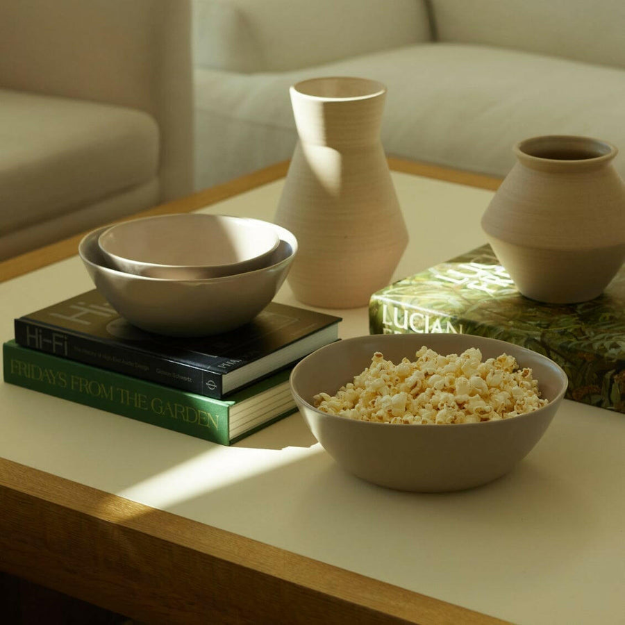 Elegant nested serving bowls designed for space-saving elegance, perfect for stylish and efficient kitchen storage