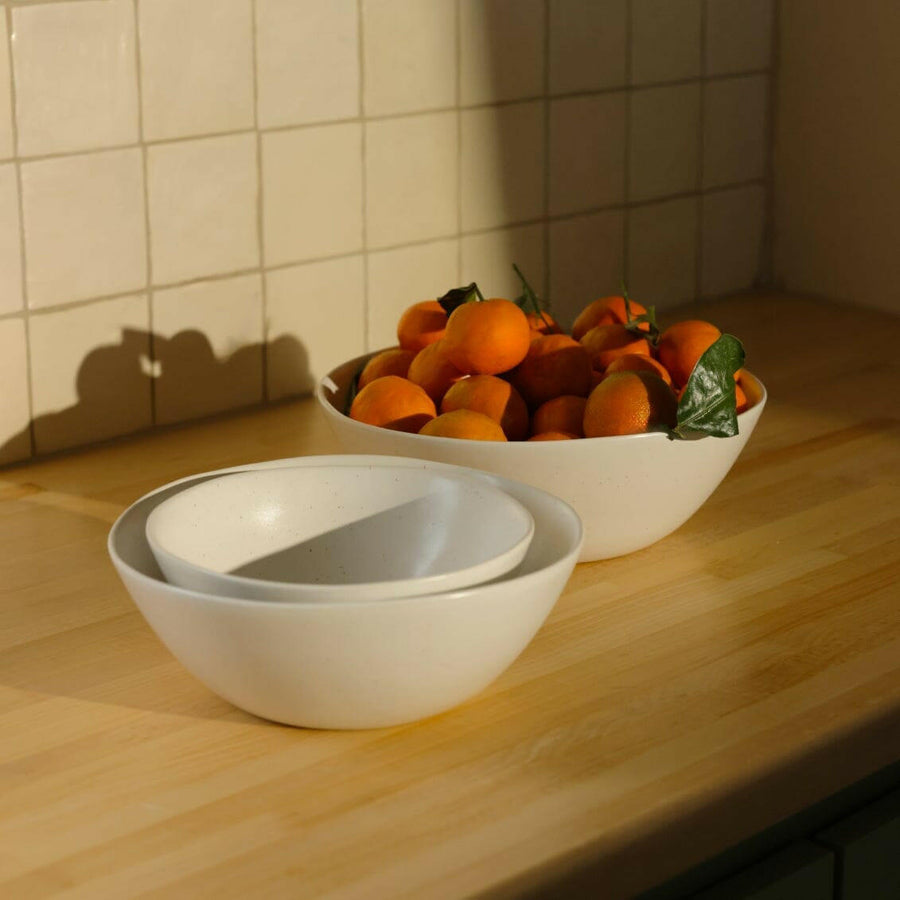 Elegant nested serving bowls designed for space-saving elegance, perfect for stylish and efficient kitchen storage