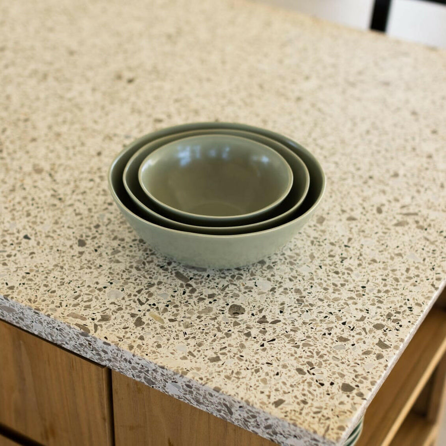 Elegant nested serving bowls designed for space-saving elegance, perfect for stylish and efficient kitchen storage