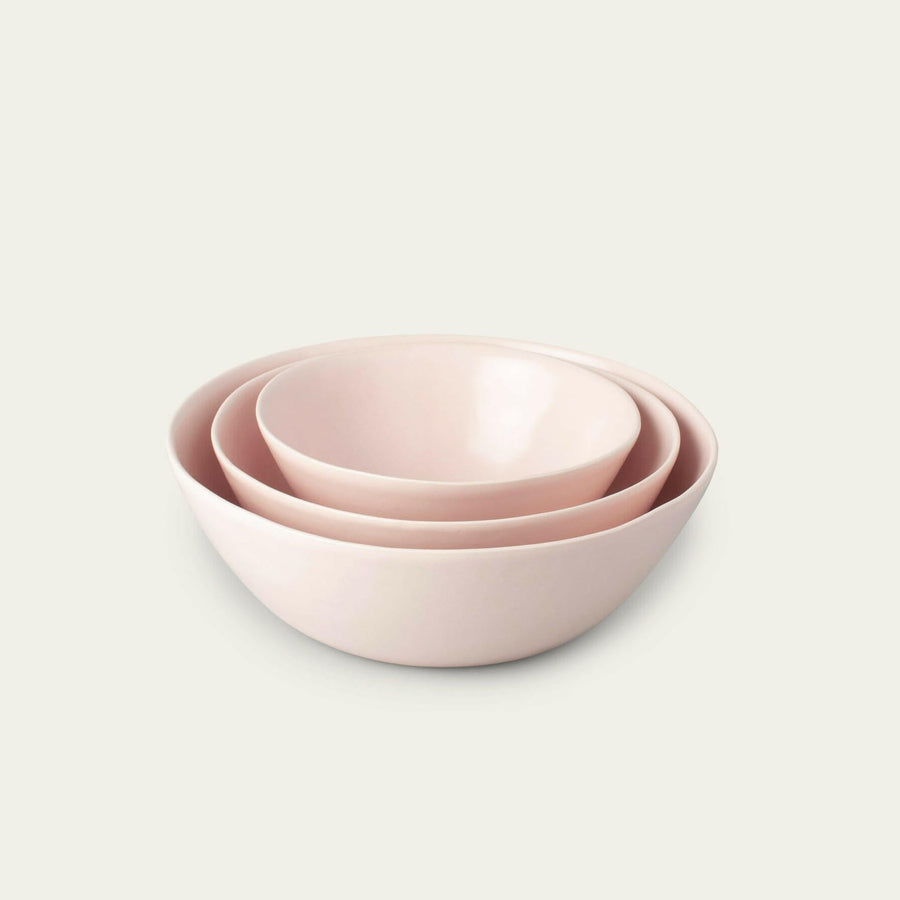 Elegant nested serving bowls designed for space-saving elegance, perfect for stylish and efficient kitchen storage