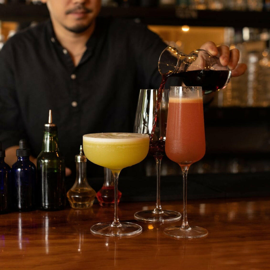 Elegant crystal stemware set designed for sophisticated dining and enhancing table aesthetics.