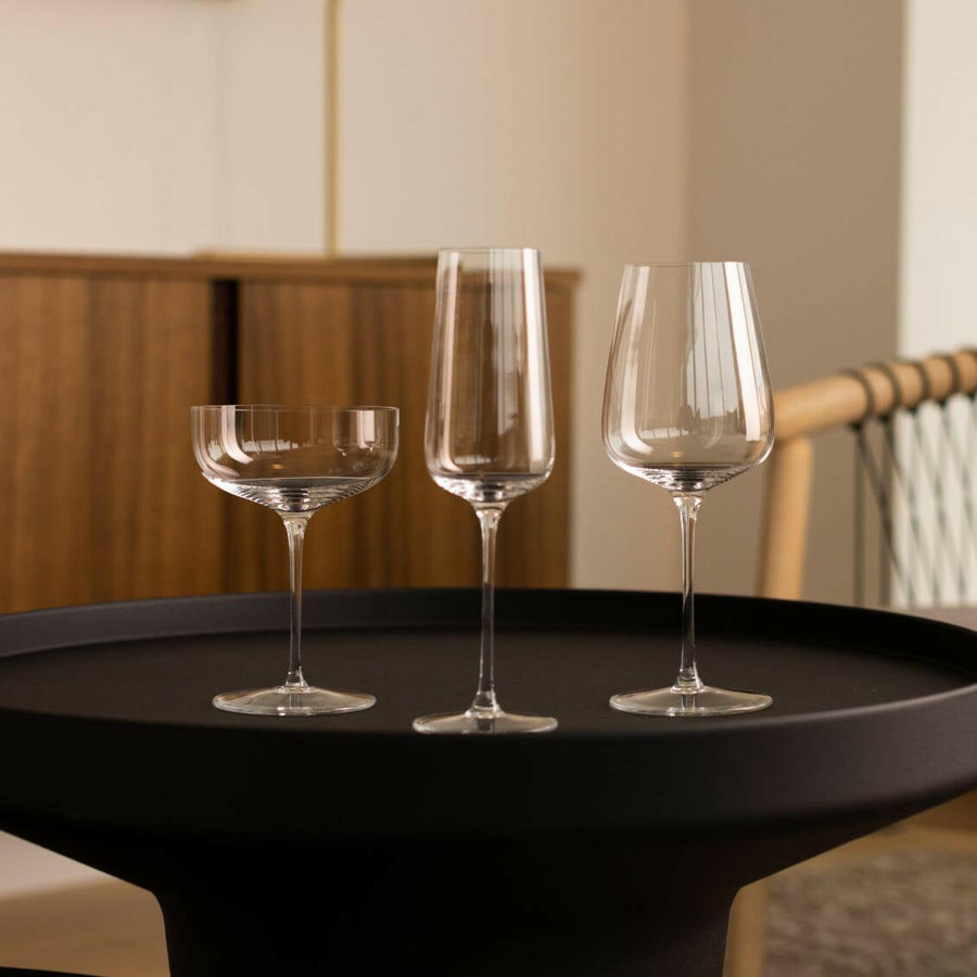 Elegant crystal stemware set designed for sophisticated dining and enhancing table aesthetics.